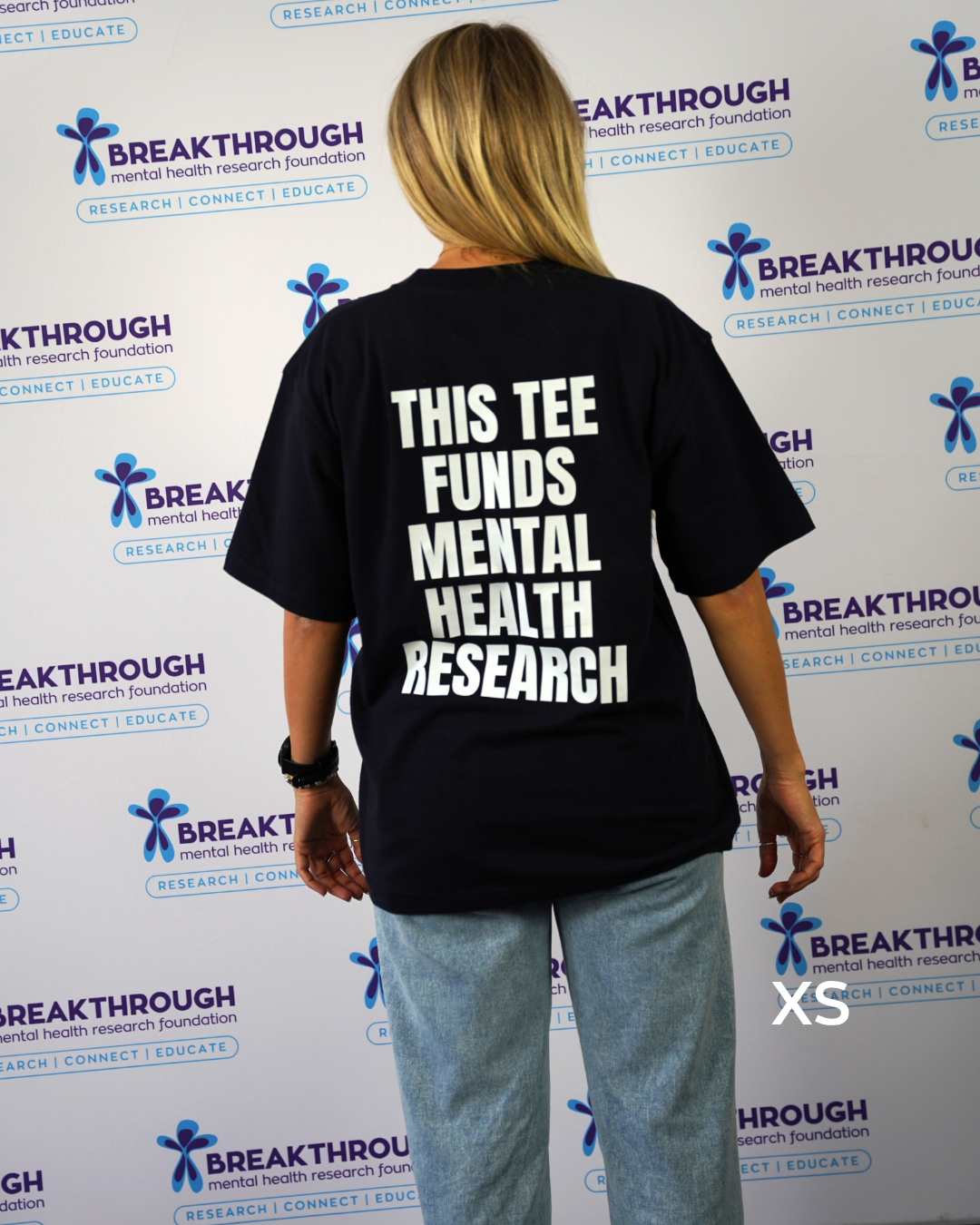 OVERSIZED 'this tee funds mental health research' tshirt