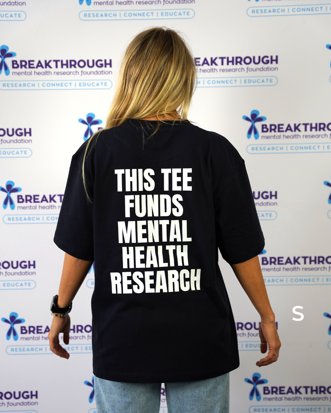 OVERSIZED 'this tee funds mental health research' tshirt