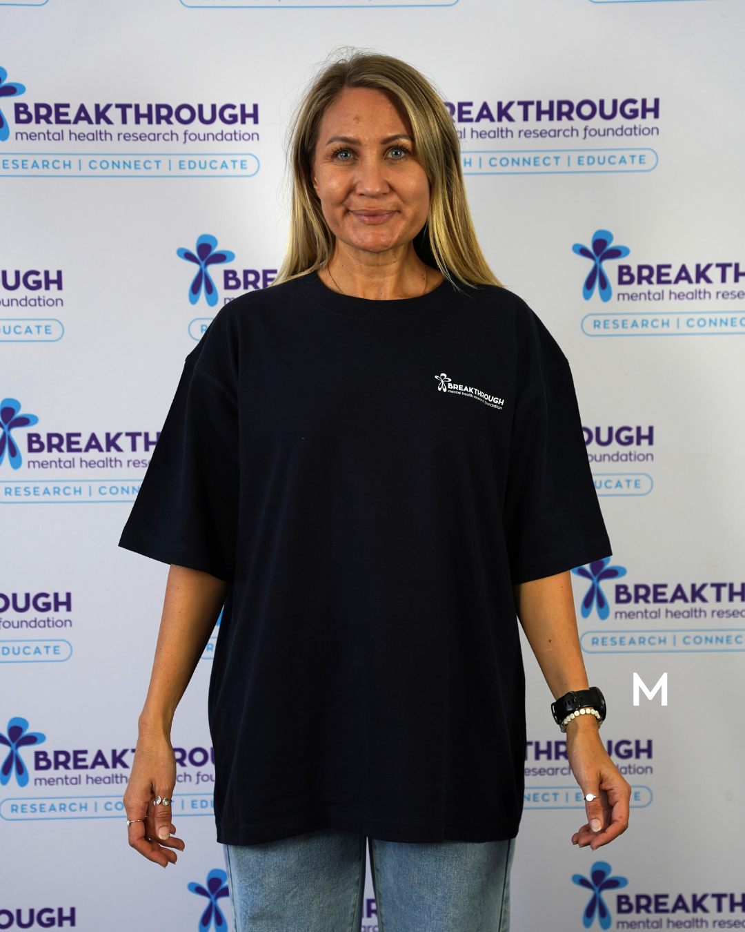 OVERSIZED 'this tee funds mental health research' tshirt