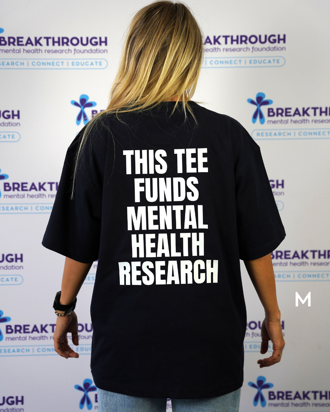 OVERSIZED 'this tee funds mental health research' tshirt