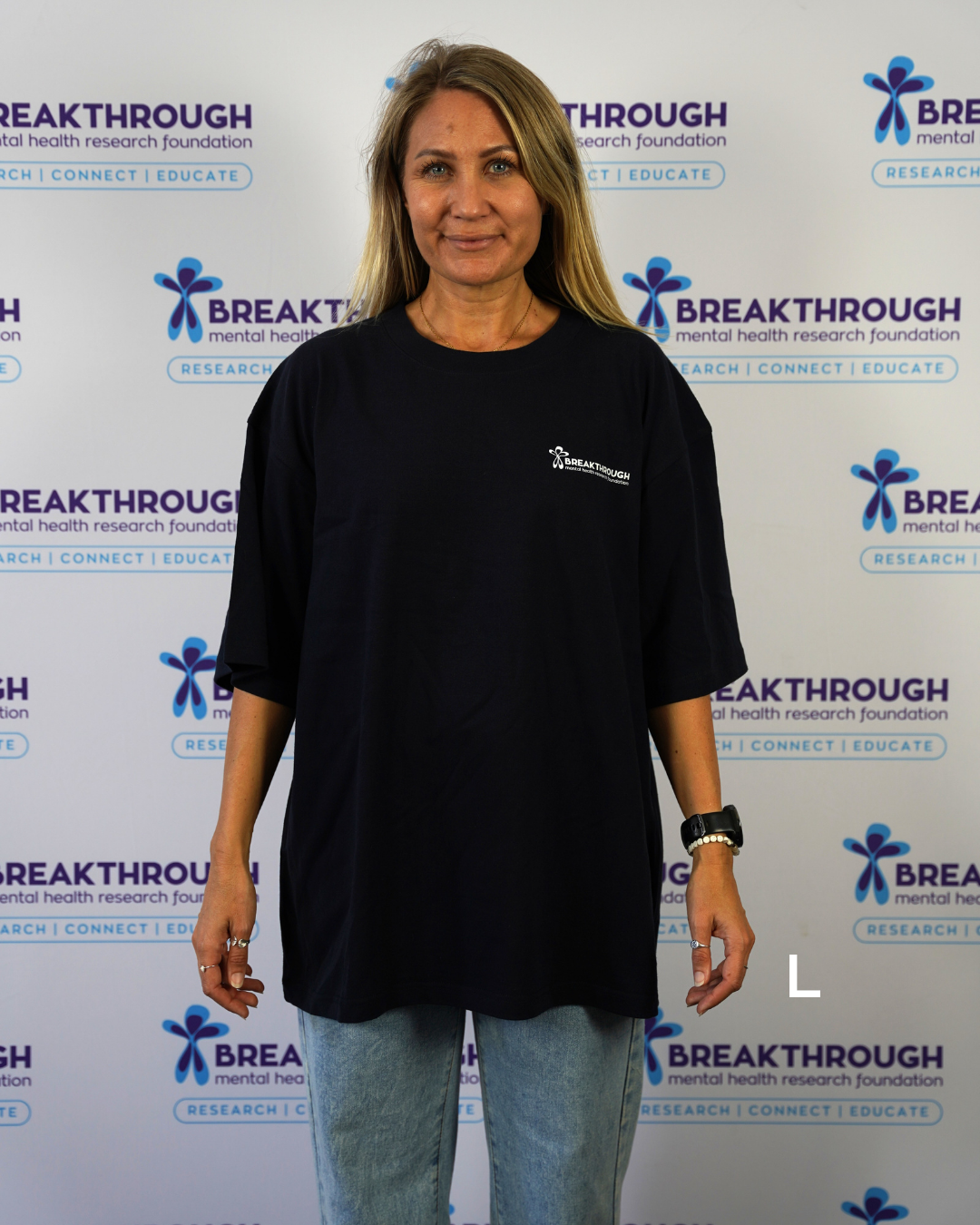 OVERSIZED 'this tee funds mental health research' tshirt