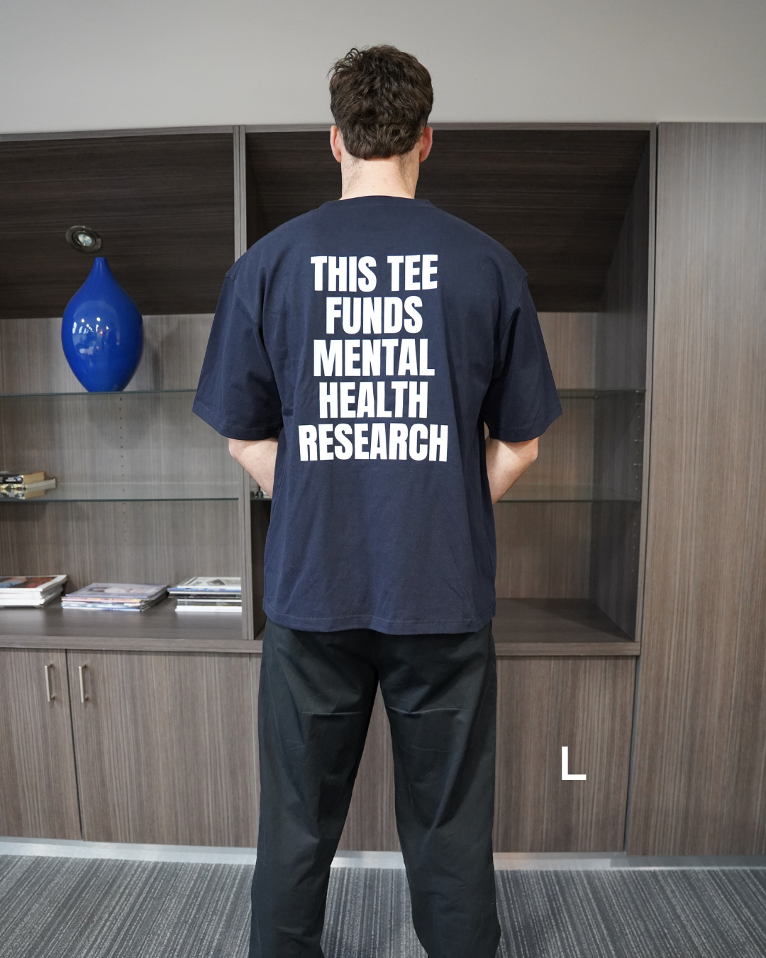 OVERSIZED 'this tee funds mental health research' tshirt